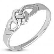 Delicate Celtic Knot Plain Silver Ring, rp675